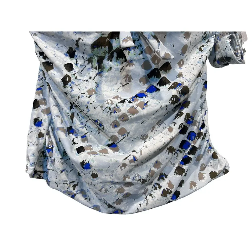 DKNY WOMENS SZ XS TANKINI TOP PRINTED BANDEAU BOW JUMBO MULTI SNAKE SPLASH MULTI - Picture 4 of 10